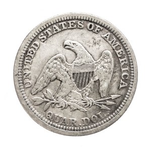 Spojené štáty americké (USA), 1/4 dolára z roku 1854, Filadelfia (sedajúca Sloboda)