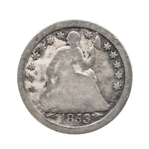 United States of America (USA), 1/2 dime (5 cents), 1853 O, New Orleans (Seated Liberty)