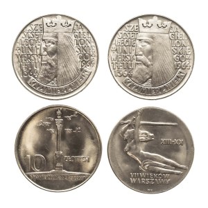 Polska, PRL, zestaw 4 monet 10 złotych 1964-1965 (Kazimierz Wielki, Kolumna Zygmunta, Nike) [2]