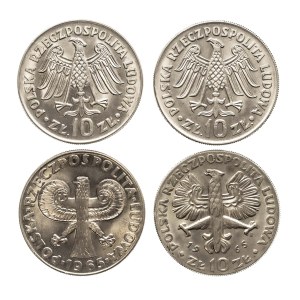 Polska, PRL, zestaw 4 monet 10 złotych 1964-1965 (Kazimierz Wielki, Kolumna Zygmunta, Nike) [2]