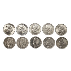 Poland, People's Republic of Poland, set of 10 10 zlotych coins, 1975–1984 (Mickiewicz, Prus) [1]