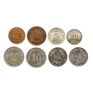 Germany, German Empire - Coin Set 1874–1918 - 8 pieces