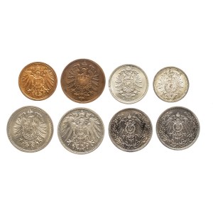 Germany, German Empire - Coin Set 1874–1918 - 8 pieces