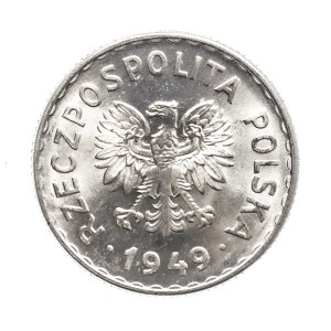 Poland, People's Republic of Poland, 1 zloty, 1949, aluminum