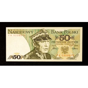 Polska, PRL, 50 ZŁOTYCH 1.06.1986, seria FK.