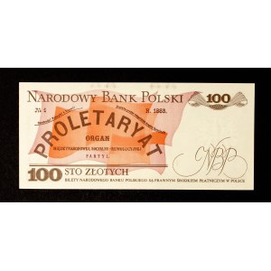 Poland, People's Republic of Poland, 100 zlotych, June 1, 1986, PF series.