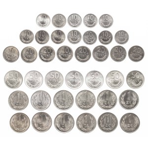 Poland, People's Republic of Poland, set of 39 coins, 1973–1988
