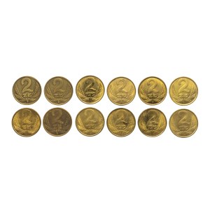 Poland, People's Republic of Poland, set of 12 2 zlote coins, 1975–1987