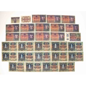 Austria-Hungary, set of 29 banknotes, 1904–1922, Vienna.
