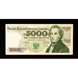 Poland, People's Republic of Poland, 5,000 Złoty, June 1, 1982, Series W.