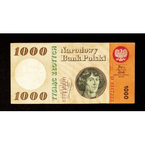 Poland, People's Republic of Poland, 1,000 zlotys, October 29, 1965, Series D.
