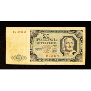 Poland, People's Republic of Poland, 20 zlotych, July 1, 1948, BS series.