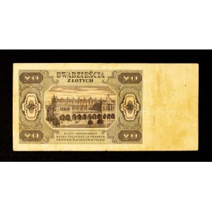 Poland, People's Republic of Poland, 20 zlotych, July 1, 1948, BS series.