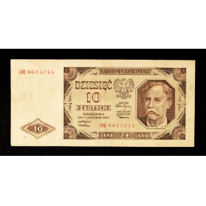 Poland, People's Republic of Poland, 10 zlotych, July 1, 1948, AM series.