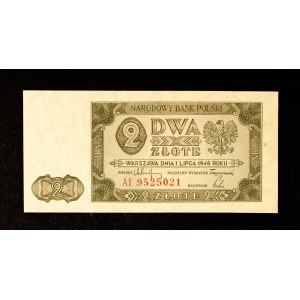 Poland, People's Republic of Poland, 2 zlote, July 1, 1948, AI series.