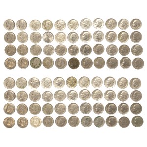 United States of America (USA), set of 88 10-cent coins, 1958–2019