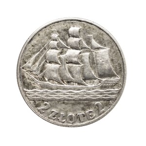 Poland, Second Polish Republic, 2 zlote, 1936, Sailing Ship, Warsaw