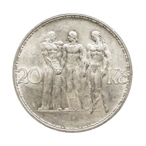 Czechoslovakia, 20 korunas, 1933, Worker, Farmer, Merchant