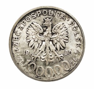 Polska, Rzeczpospolita Polska od 1989 roku, 100000 złotych 1990, Solidarność typ C.