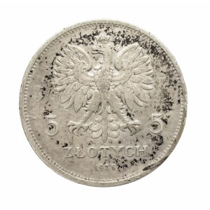 Polen, Zweite Republik, 5 Złoty 1928, mittlere Prägung, Nike, Warschau