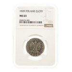 Polen, Zweite Republik, 1 Złoty, 1929. MS 63.