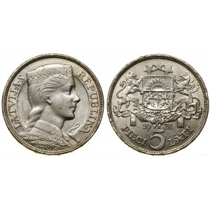 Latvia, 5 lats, 1931, London