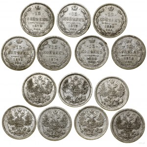 Russia, set of 7 x 15 kopecks, St. Petersburg