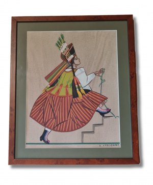 STRYJEŃSKA Zofia, CHŁOPKA Z KURPI Z teki: Polish peasants costumes