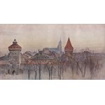 Julian Fałat (1853 Tuligłowy - 1929 Bystra), Widok Krakowa jesienią, 1897 r. (Inne tytuły „Widok Krakowa”, „Brama Floriańska”)