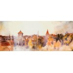 Julian Fałat (1853 Tuligłowy - 1929 Bystra), Widok Krakowa jesienią, 1897 r. (Inne tytuły „Widok Krakowa”, „Brama Floriańska”)