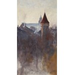 Julian Fałat (1853 Tuligłowy - 1929 Bystra), Widok Krakowa jesienią, 1897 r. (Inne tytuły „Widok Krakowa”, „Brama Floriańska”)