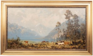 Aleksander Władysław Malecki (1836 Masłów -1900 Szydłowiec), Alpejska idylla, 1878 r.