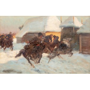 Jerzy Kossak (1886 Kraków - 1955 there), Pursuit, 1928.