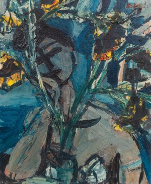 Zygmunt Menkes (1896 Lwów - 1986 Riverdale), Portret kobiety z kwiatami