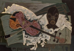 Jacques Chapiro (1897 Dyneburg/Łotwa - 1972 Paryż), Martwa natura ze skrzypcami i maską