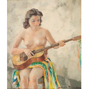Igor Talwiński (1907 Warszawa - 1983 Paryż), Akt z gitarą