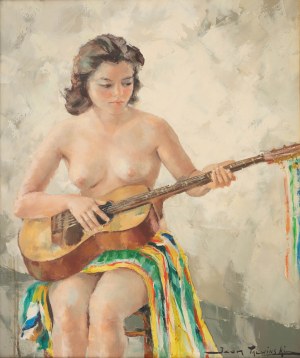 Igor Talwiński (1907 Warszawa - 1983 Paryż), Akt z gitarą