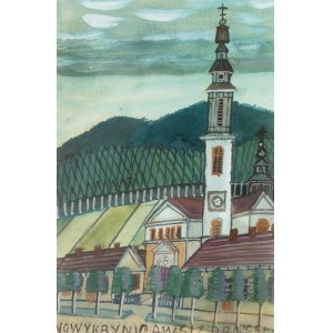 Nikifor Krynicki (1895 Krynica Zdrój - 1968 Folusz), Pejzaż z kościołem