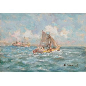 Eugeniusz Dzierzencki (1905 Warsaw - 1990 Sopot), On the Baltic Sea