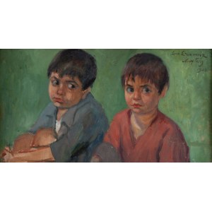 Leon Lewkowicz (1888 Rawa Mazowiecka - 1950 Czimkent, Kazachstan), Portret dwóch chłopców, 1923
