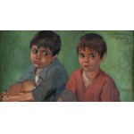 Leon Lewkowicz (1888 Rawa Mazowiecka - 1950 Czimkent, Kazachstan), Portret dwóch chłopców, 1923