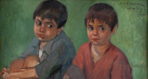 Leon Lewkowicz (1888 Rawa Mazowiecka - 1950 Czimkent, Kazachstan), Portret dwóch chłopców, 1923