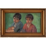 Leon Lewkowicz (1888 Rawa Mazowiecka - 1950 Czimkent, Kazachstan), Portret dwóch chłopców, 1923