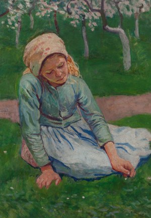 Józef Krasnowolski (1879 Kwidzyn - 1939 Kraków), Dziewczynki w sadzie