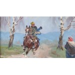 Jerzy Kossak (1886 Kraków - 1955 Kraków), Ułańskie zaloty, 1934
