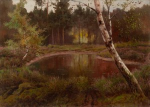 Józef Rapacki (1871 Warszawa - 1929 Olszanka k. Skierniewic), Leśny staw, 1926