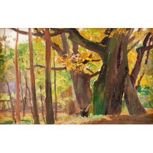Mikhail Gorstkin Wywiórski (1861 Warsaw - 1926 Warsaw), Forest in the Sun (Im Grünewald)