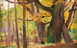Michał Gorstkin Wywiórski (1861 Warszawa - 1926 Warszawa), Las w słońcu (