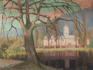 Bolesław Dybczyński (1887 - 1955 ), Drzewo nad stawem, 1931