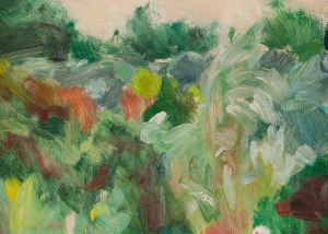 Jan Wacław Zawadowski (1891 Skobełka na Wołyniu - 1982 Aix en Provence), Pejzaż z gołębiami